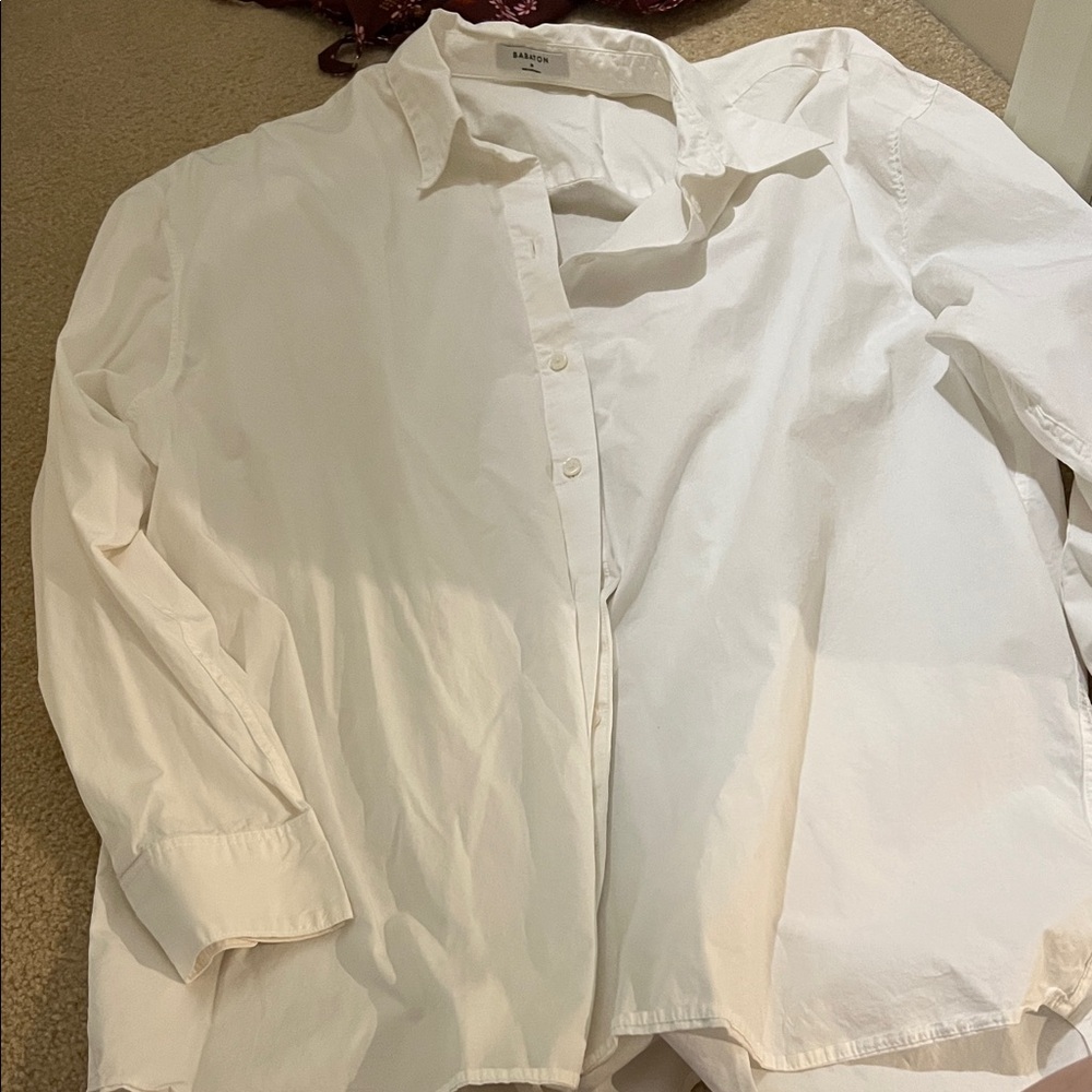Aritzia Oversize White Babaton Button Down Size M